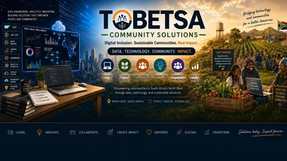 Tobetsa Community Solutions brand story connecting data, technology, digital skills and sustainable community development